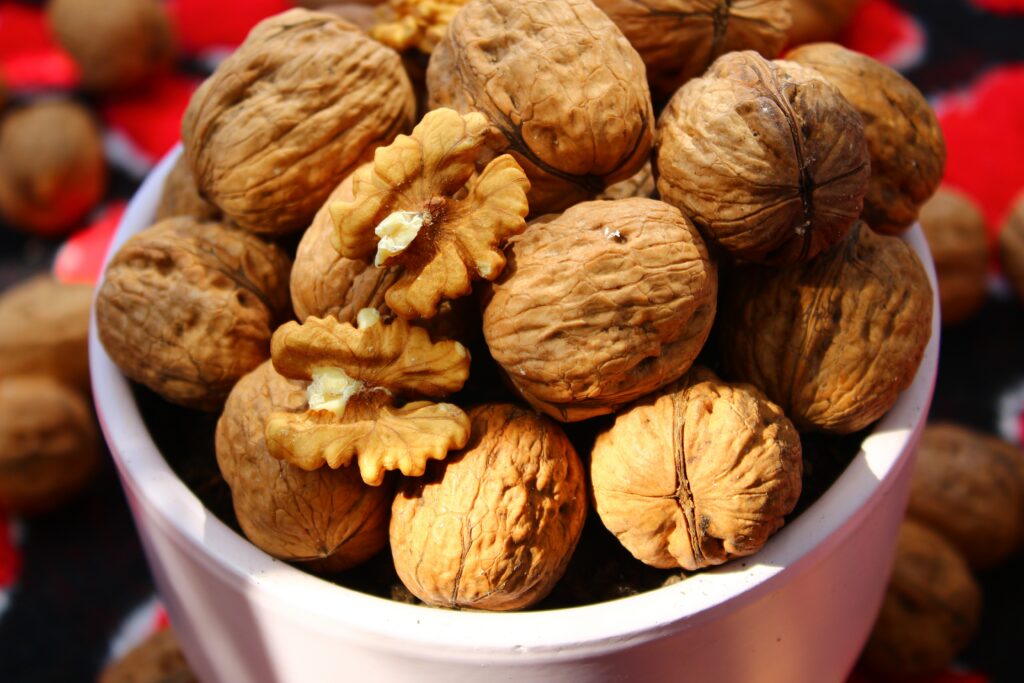 Walnuts in a cup. Good for depressed people.